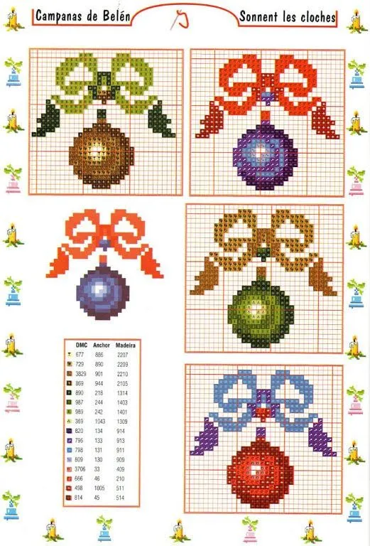 ENTRE LABORES Y BRUJAS: PUNTO DE CRUZ CUADROS BOLAS DE NAVIDAD