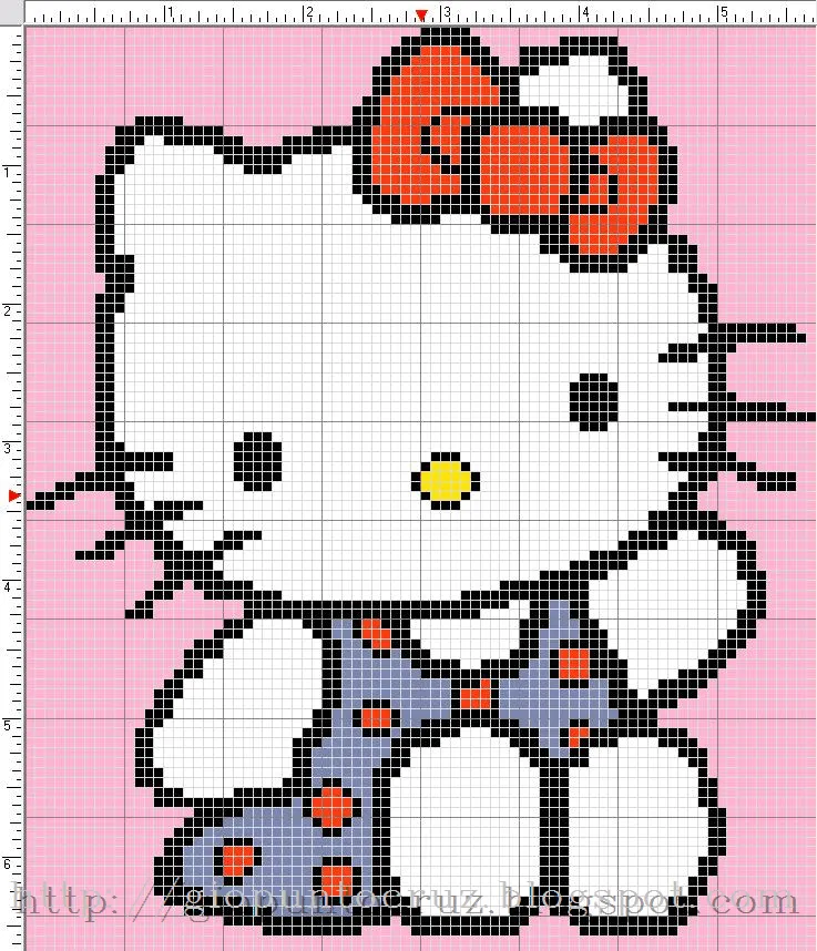 ENTRE LABORES Y BRUJAS: SEMANA INFANTIL PUNTO DE CRUZ HELLO KITTY