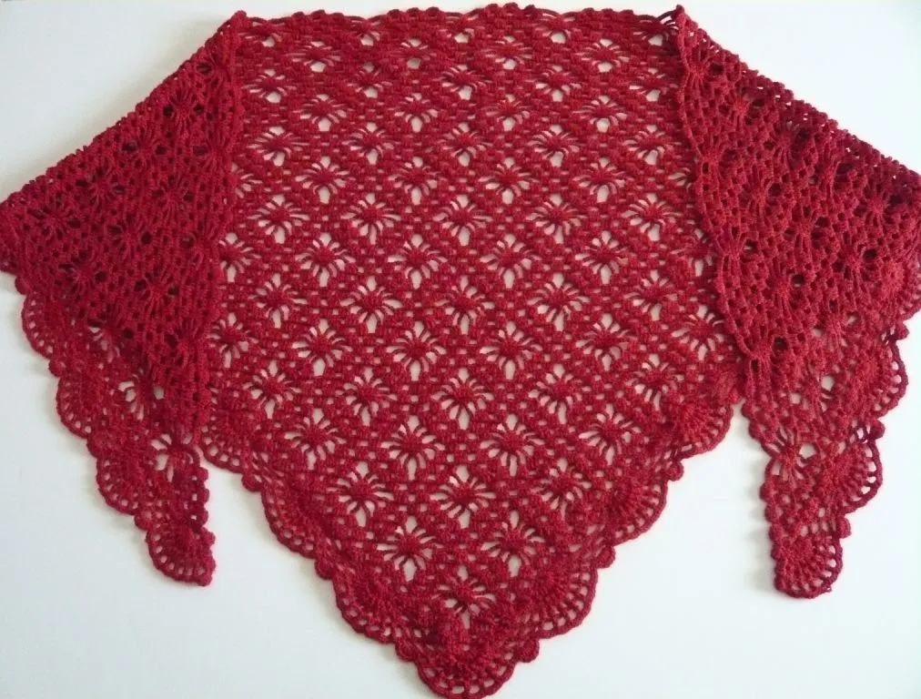 Todas mis labores a Crochet: CHAL DE CROCHET EN ROJO