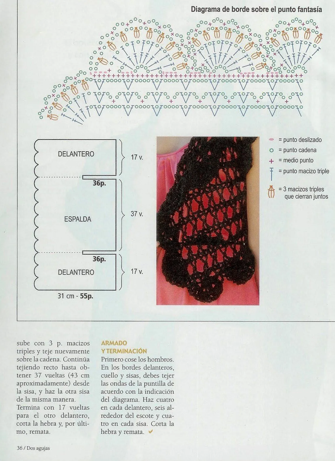 Mis labores en Crochet: Torera en crochet calada con olanes