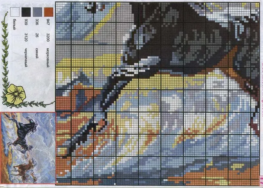 laboresdeesther Punto de cruz gratis : Caballos a punto de cruz