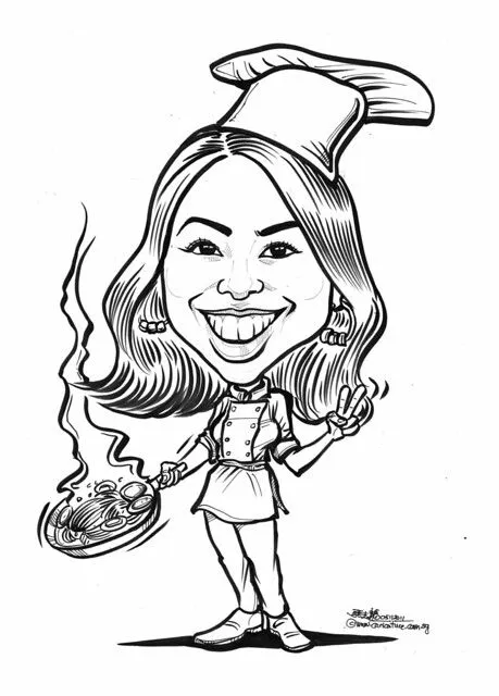 lady chef caricature in pen and brush | Flickr - Photo Sharing!