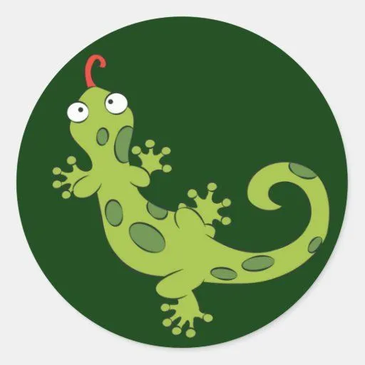 lagarto lindo del dibujo animado pegatinas de Zazzle.