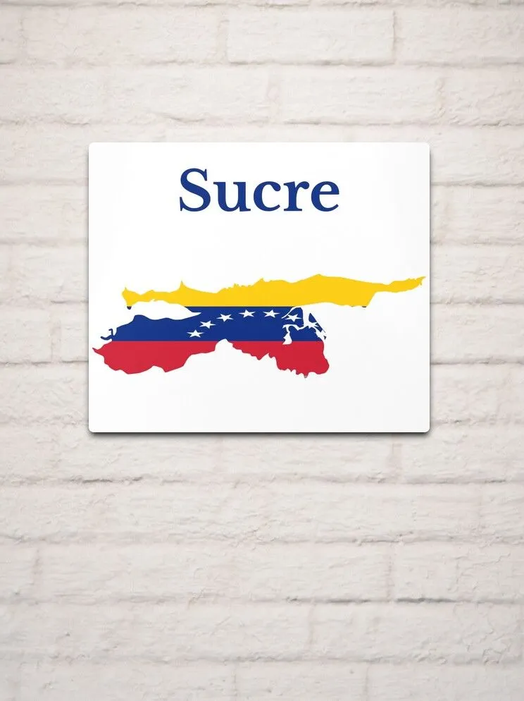 Lámina metálica for Sale con la obra «Diseño de Mapa del Estado Sucre,  Venezuela» de MKCoolDesigns MK | Redbubble