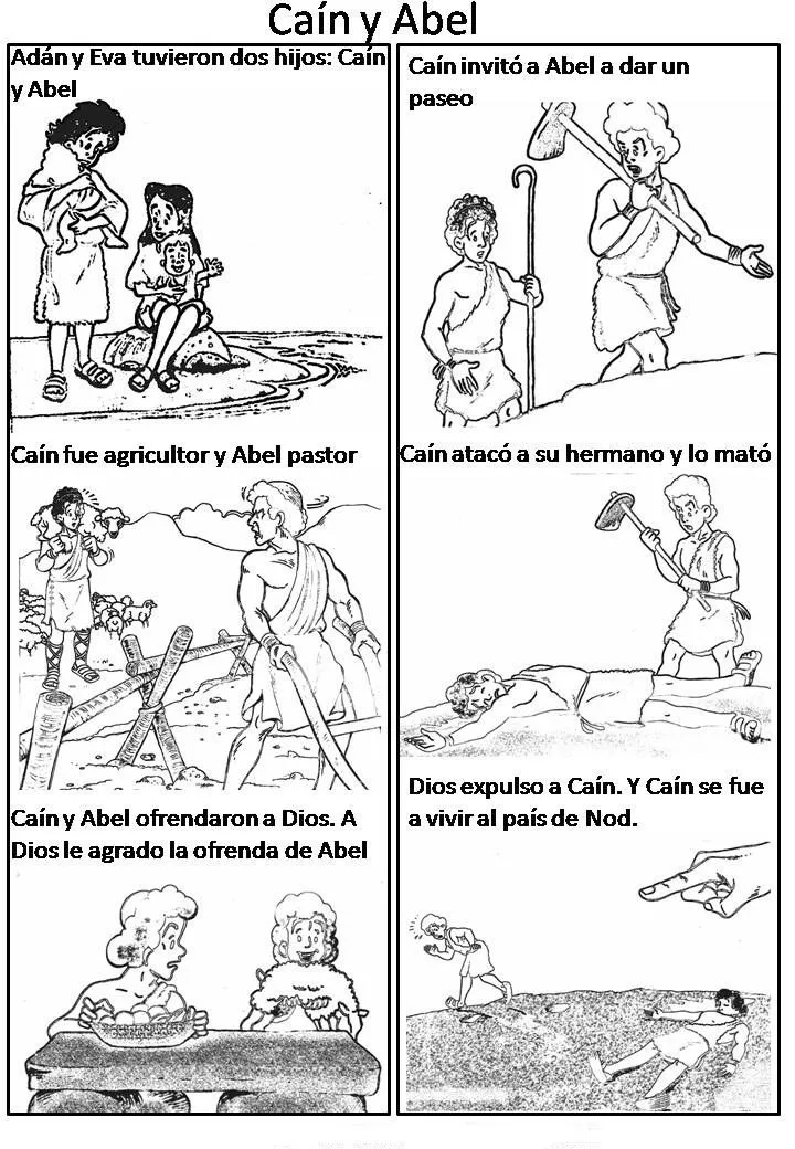 Historia de Cain y Abel para colorear ~ Dibujos Cristianos Para ...