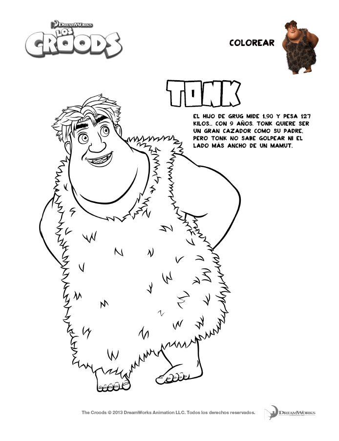 LAMINAS PARA COLOREAR - COLORING PAGES: Los Croods para dibujar y ...