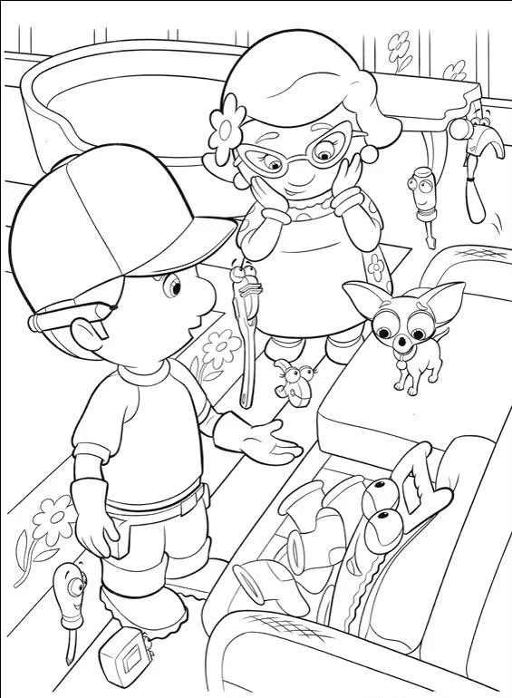 Láminas para Colorear - Coloring Pages: Manny a la Obra para colorear