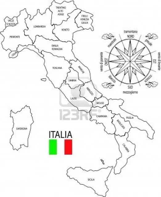 Laminas para Colorear | Coloring Pages: Mapa y Bandera de Italia ...