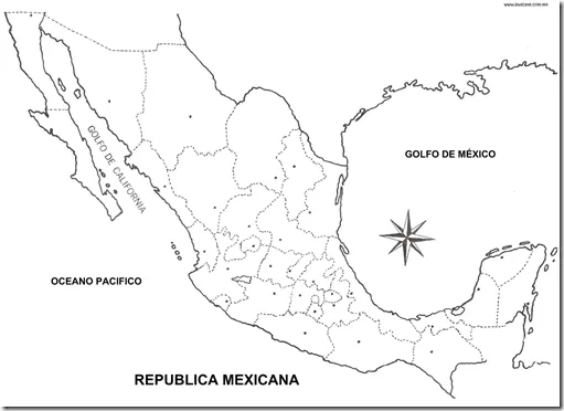 LAMINAS PARA COLOREAR - COLORING PAGES: Mapa y Bandera de Mexico ...