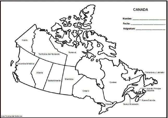 LAMINAS PARA COLOREAR - COLORING PAGES: Mapa y Bandera de Canada ...