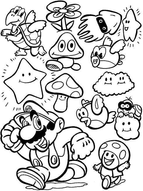 LAMINAS PARA COLOREAR - COLORING PAGES: Mario y Luigi para dibujar ...