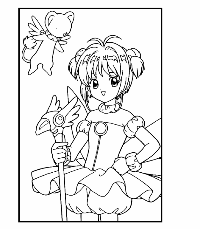 LAMINAS PARA COLOREAR - COLORING PAGES: Sakura Card captor para ...