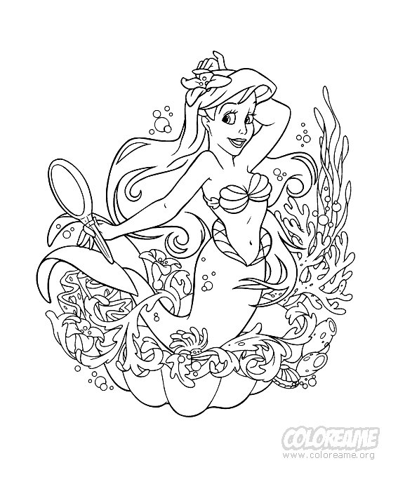 LAMINAS PARA COLOREAR - COLORING PAGES: La Sirenita para dibujar ...