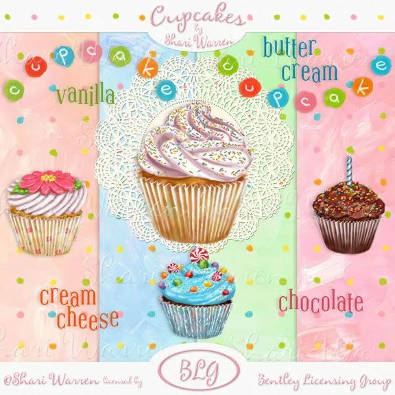 Laminas decoupage: CUPCAKES, DULCES.....DELICIAS PARA EL PALADAR...