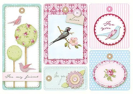 Laminas decoupage: ETIQUETAS PARA REGALOS, SCRAP..