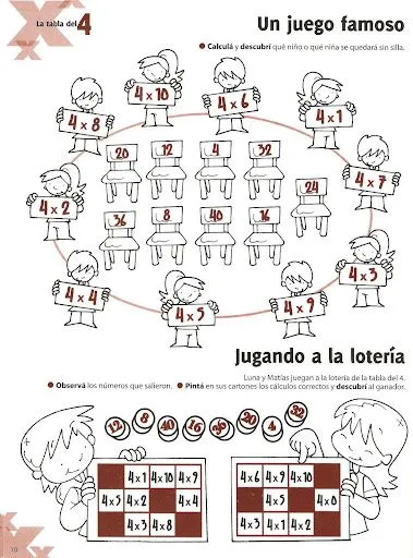 LAMINAS PARA PRACTICAR TABLAS DE MULTIPLICAR