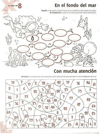 LAMINAS PARA PRACTICAR TABLAS DE MULTIPLICAR