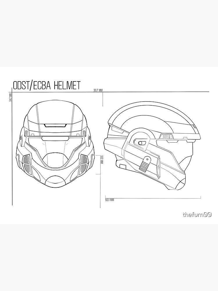 Láminas rígidas: Casco Halo 3 Odst | Redbubble