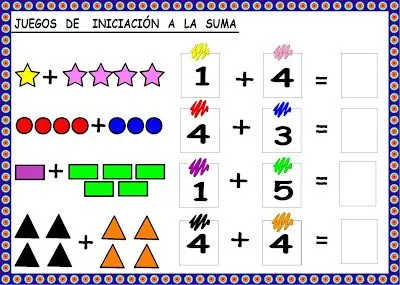 Laminas de sumas para niños | Solountip.