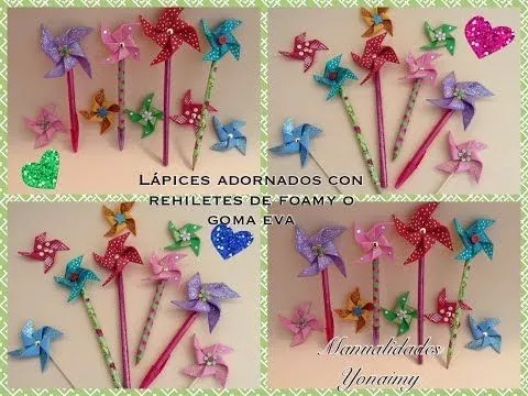 LAPICES DECORADOS CON PALETAS DE FOAMY O GOMA EVA - YouTube