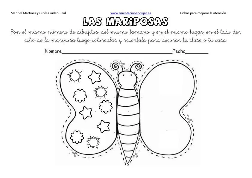 lateralidad derecha y recortar las mariposas simetricas Editable ...