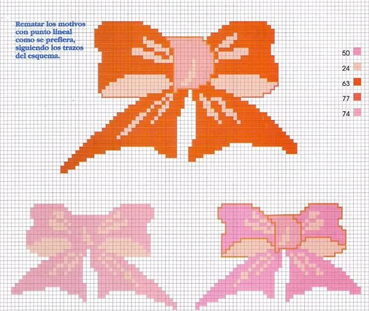 Lazos a punto de cruz | laboresdeesther Punto de cruz gratis