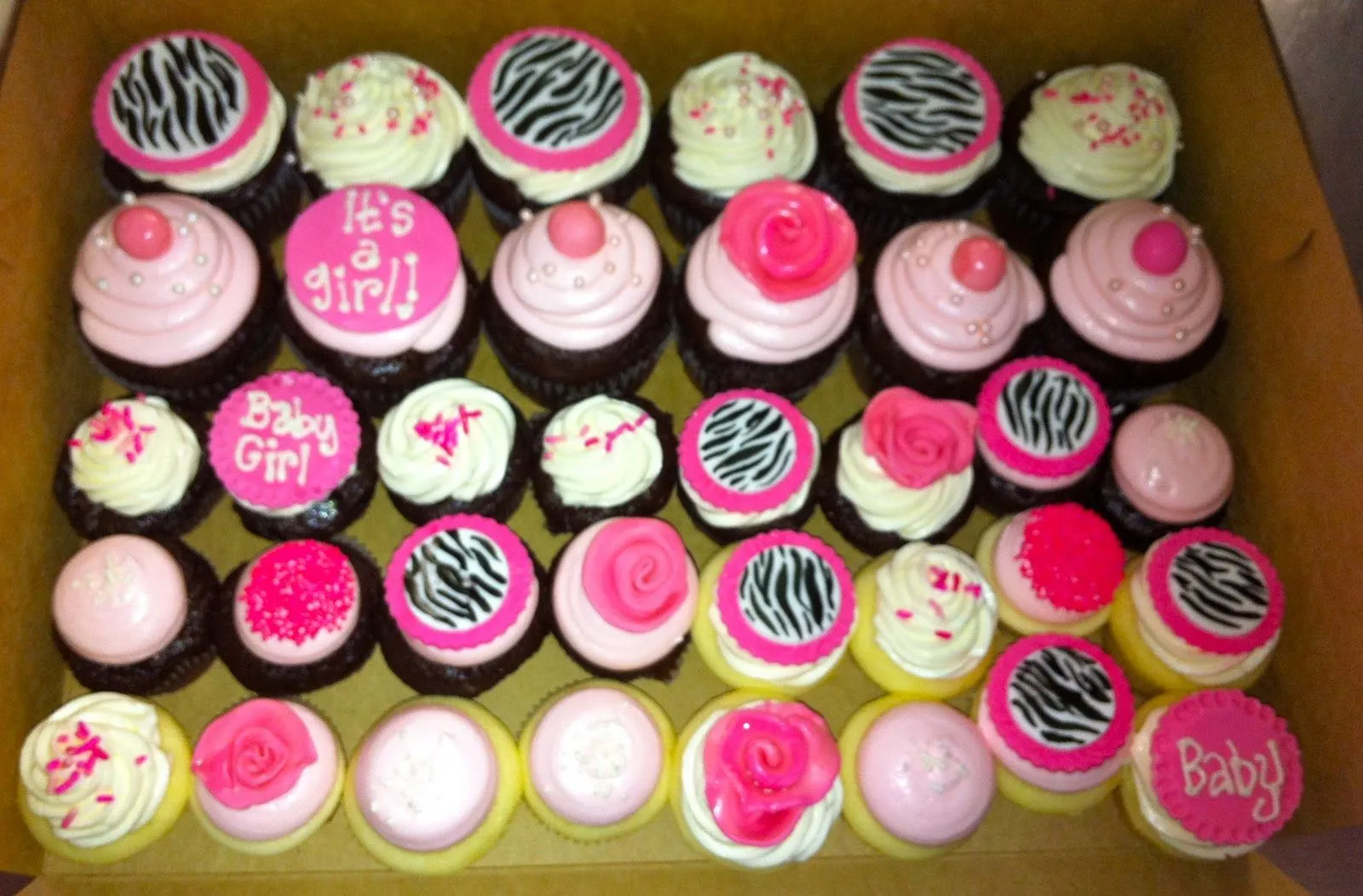 Leah's Sweet Treats: Zebra Print Baby Shower Cake and Cupcakes