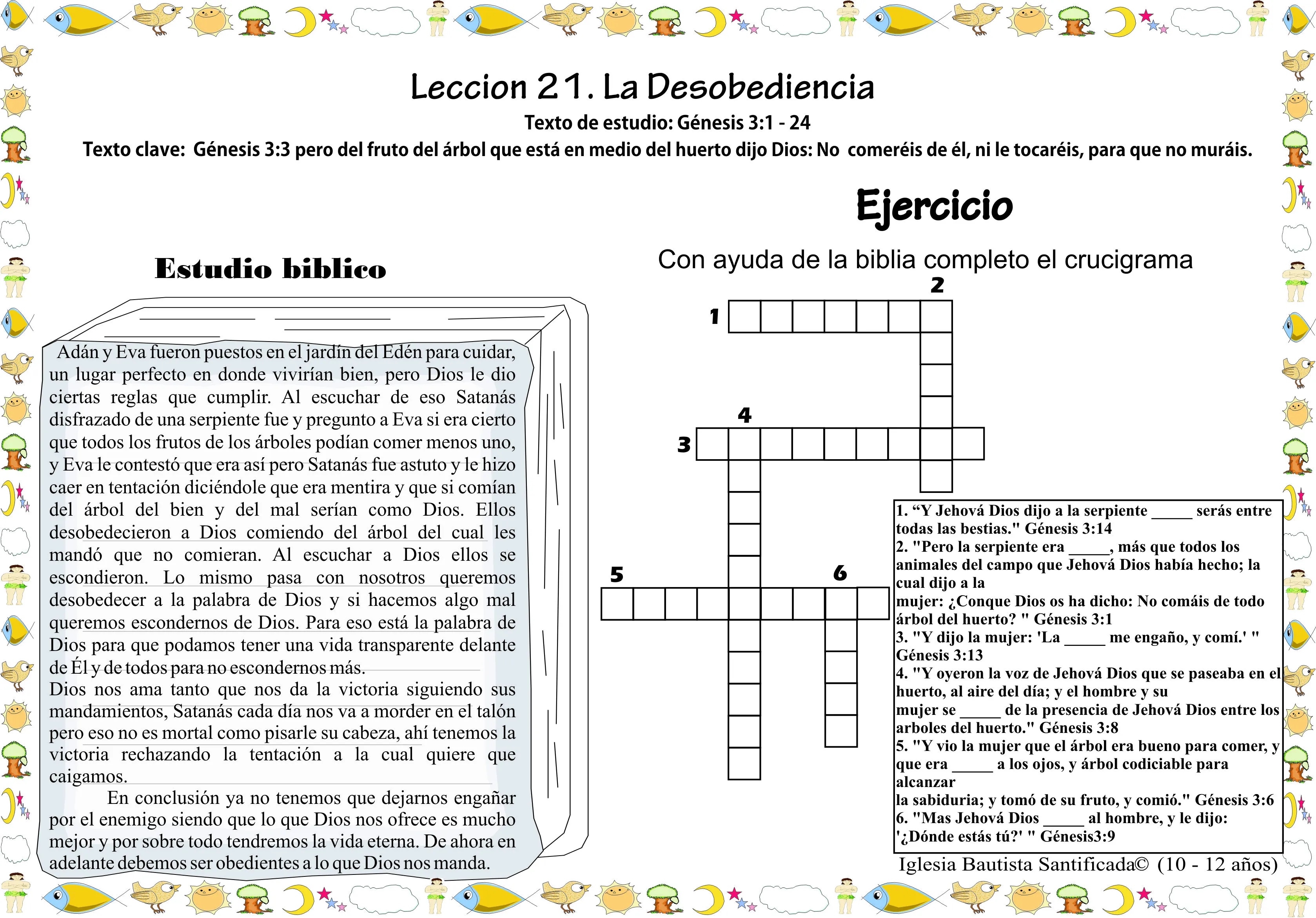 Lección 21. La desobediencia « Iglesia de Niños