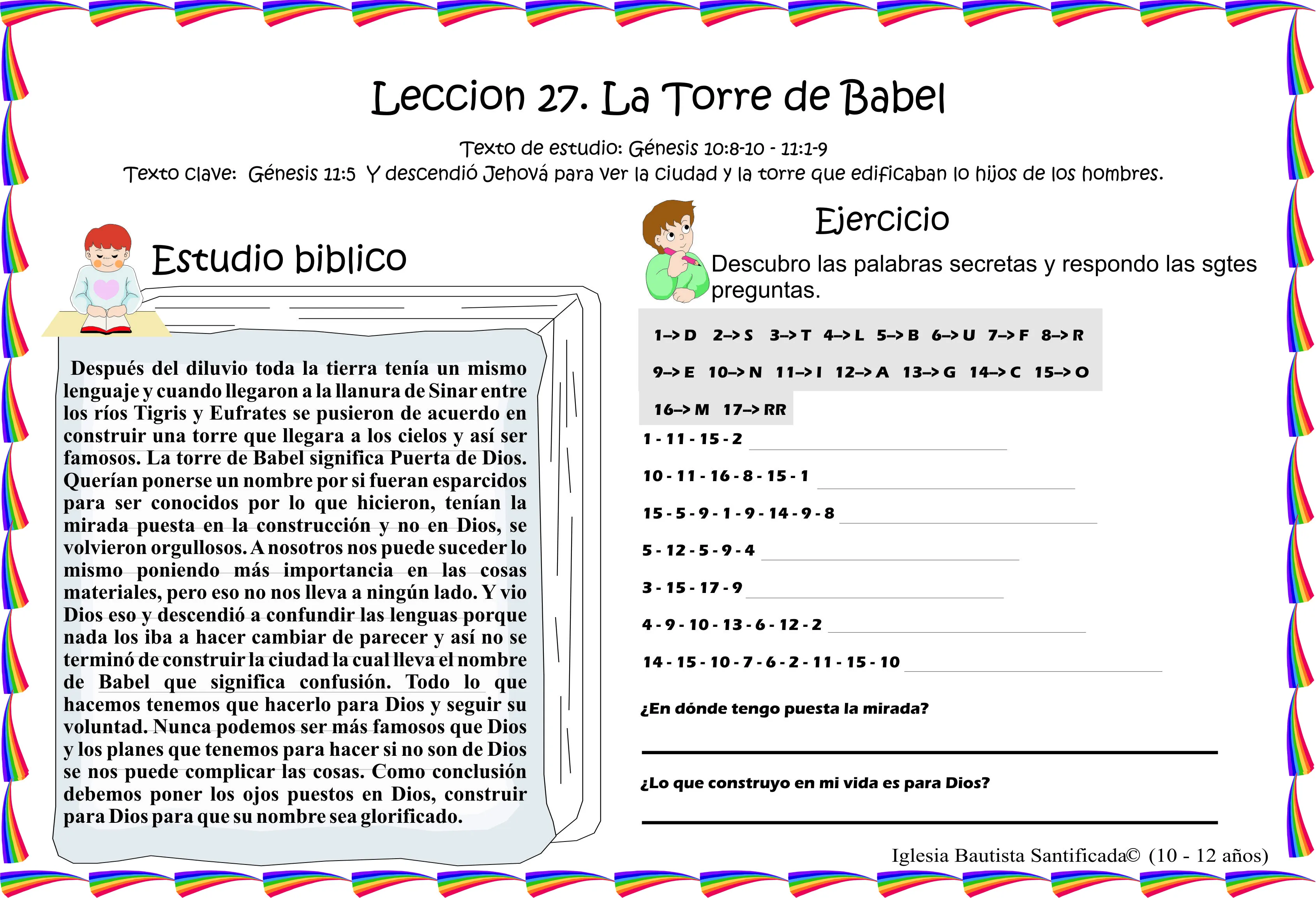 Lección 27 La Torre de Babel « Iglesia de Niños