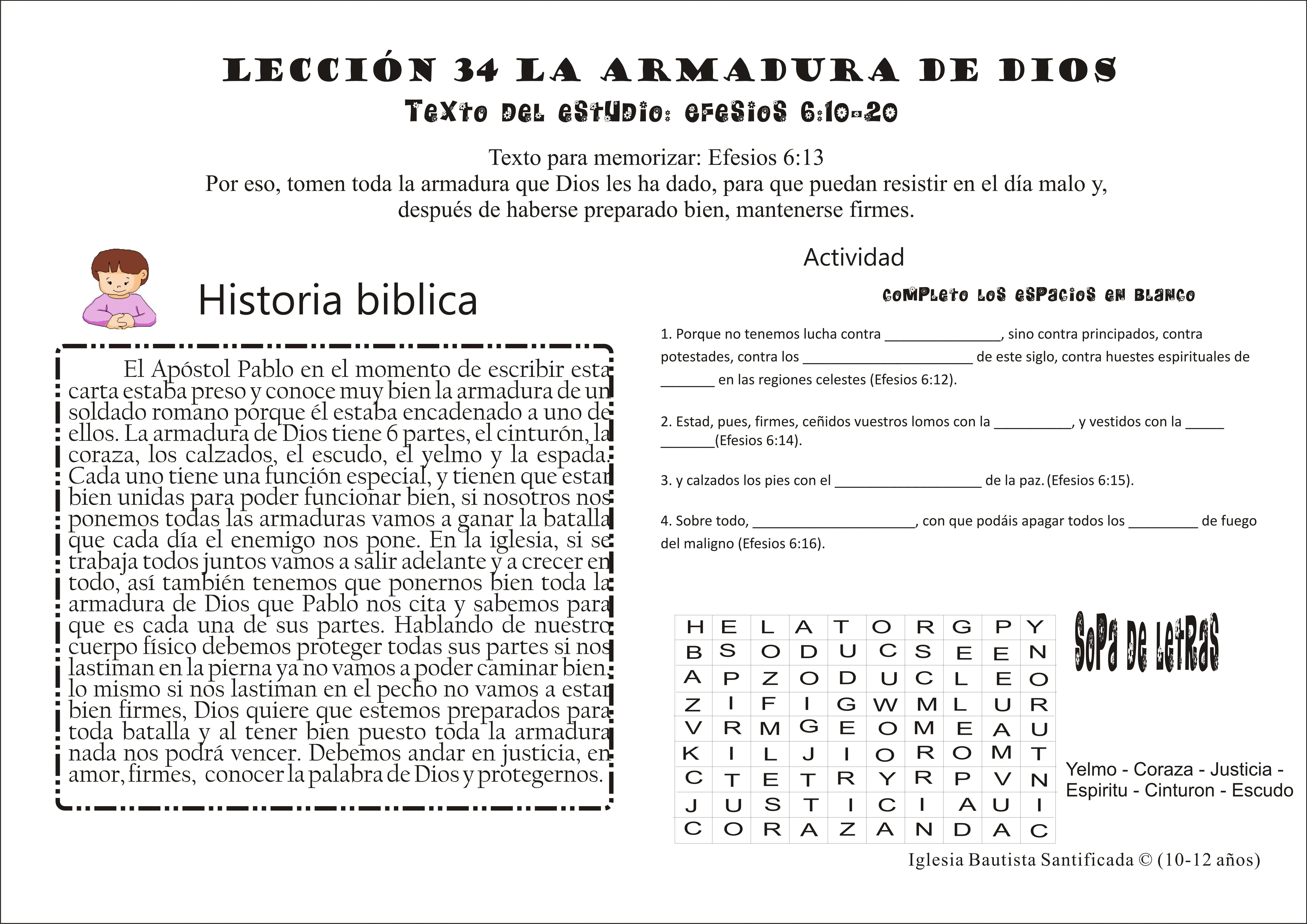 Lección 34 La armadura de Dios | Iglesia de Niños