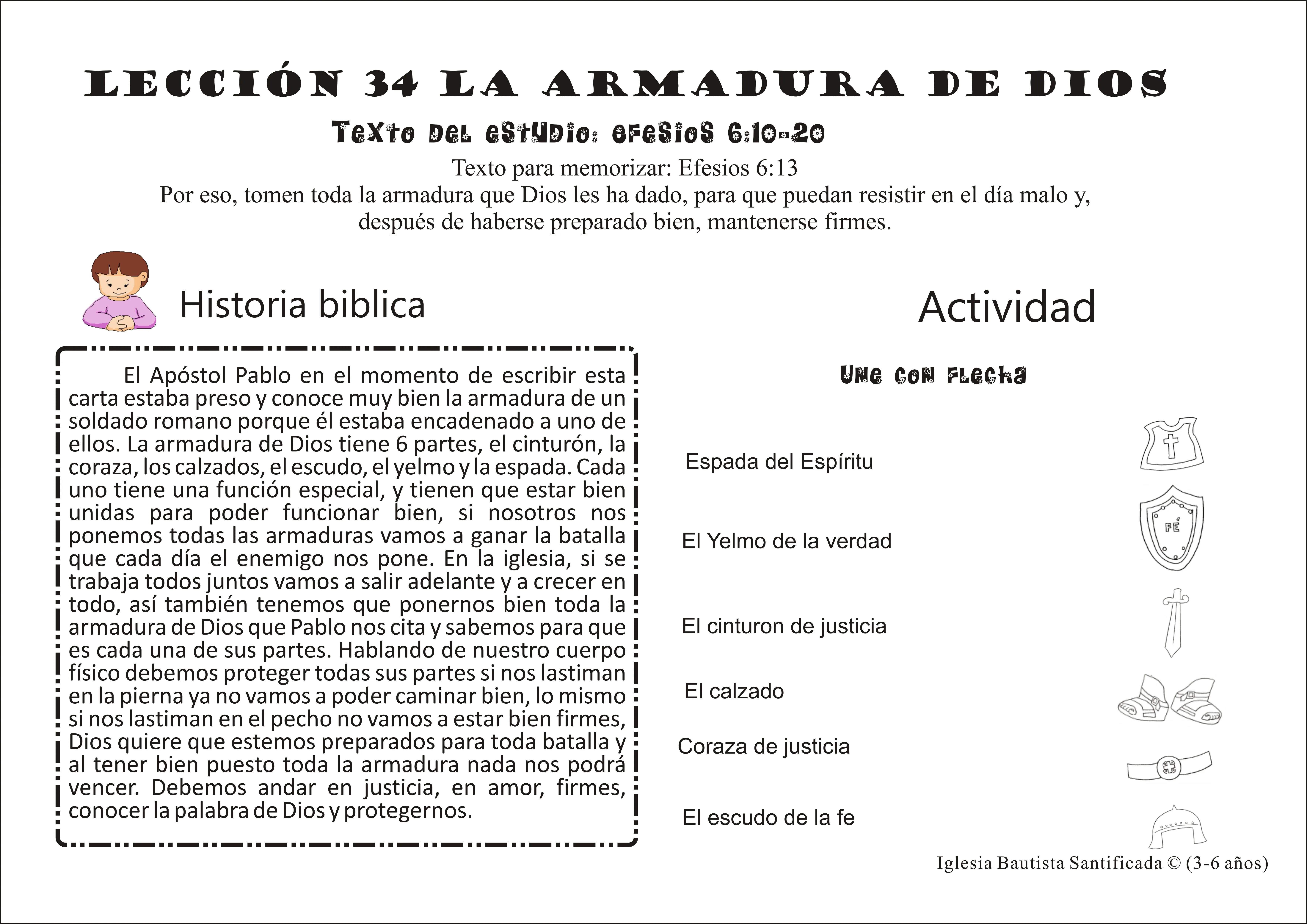 Lección 34 La armadura de Dios « Iglesia de Niños