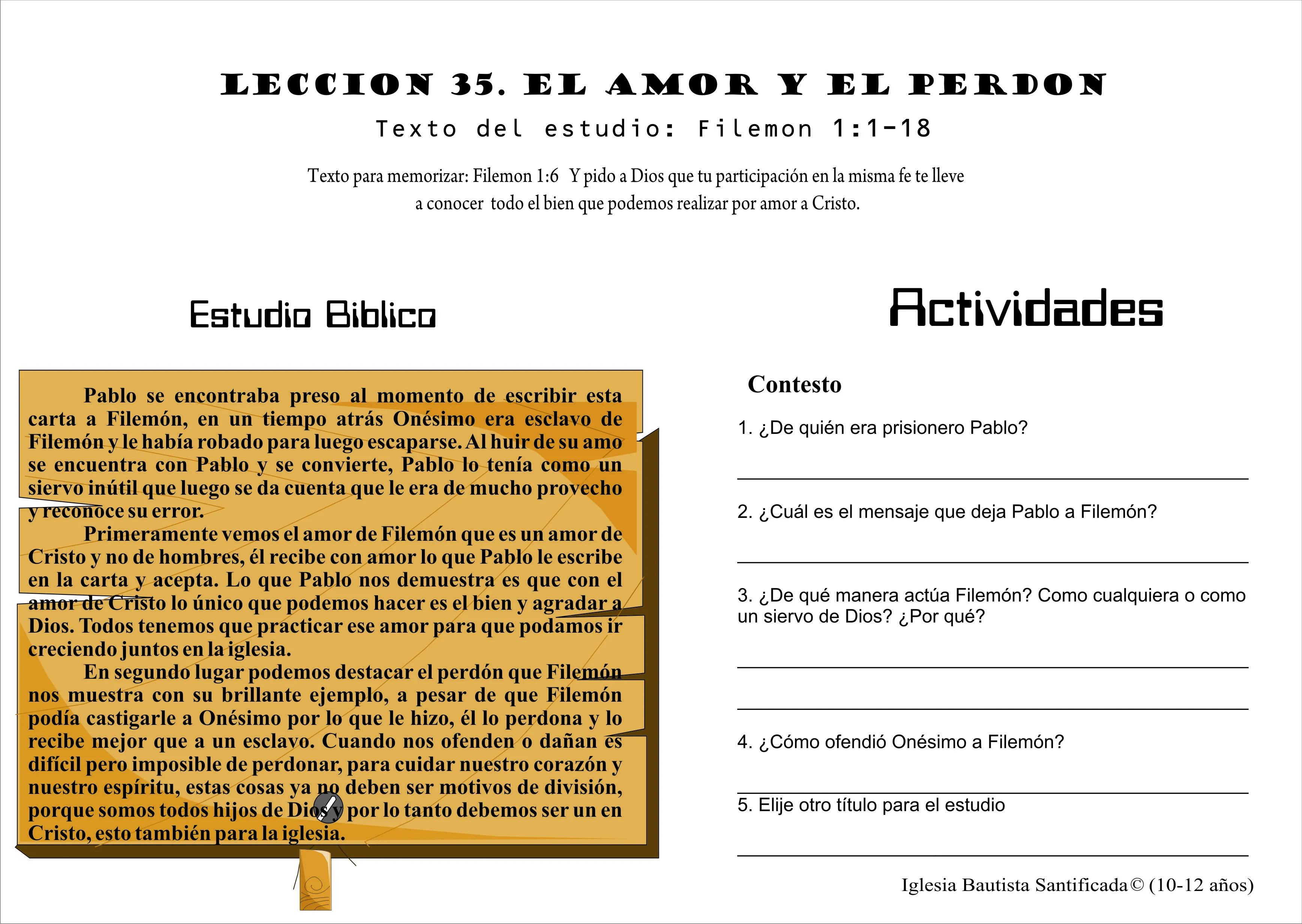 Lección 35 El amor y el perdón « Iglesia de Niños