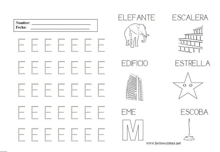 Lectoescritura. Ficha e mayúscula. Ficha vocales. Ficha vocales ...