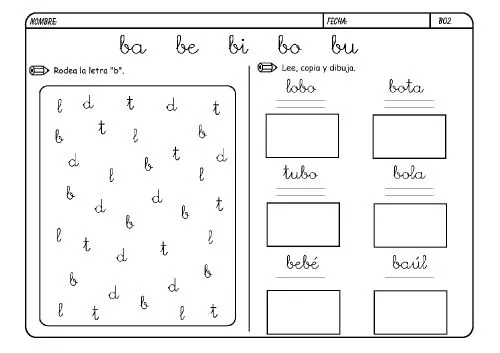 Lectoescritura letra b - Imagui