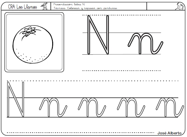 Lectoescritura: N | Recurso educativo 39643 - Tiching