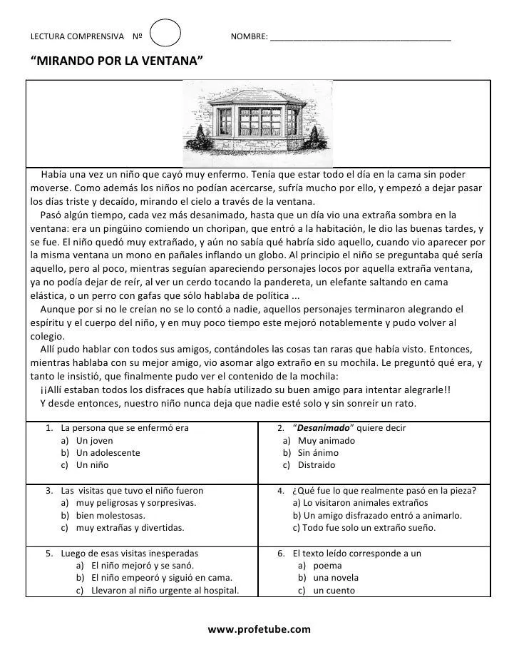 Lectura Comprensiva Mirando Por La Ventana