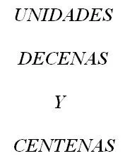 Leer, aprender, estudiar o imprimir Unidades, decenas y centenas para ...