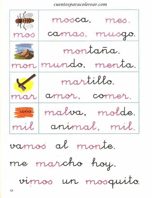 10 actividades para aprender a escribir y leer con ejercicios - Imagui