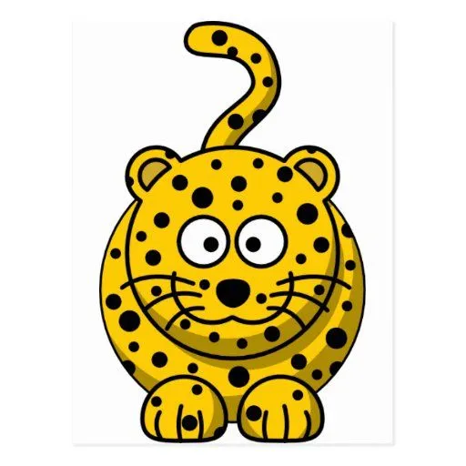 Leopardo lindo del dibujo animado tarjeta postal de Zazzle.