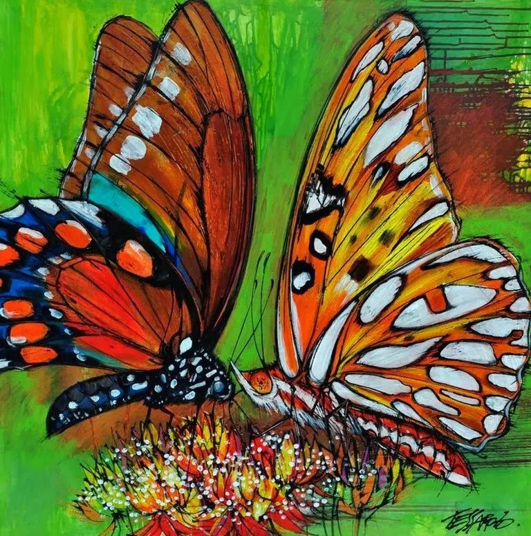 lería)Homus Art: Oleos de Mariposas, Cuadros Modernos, (Ga