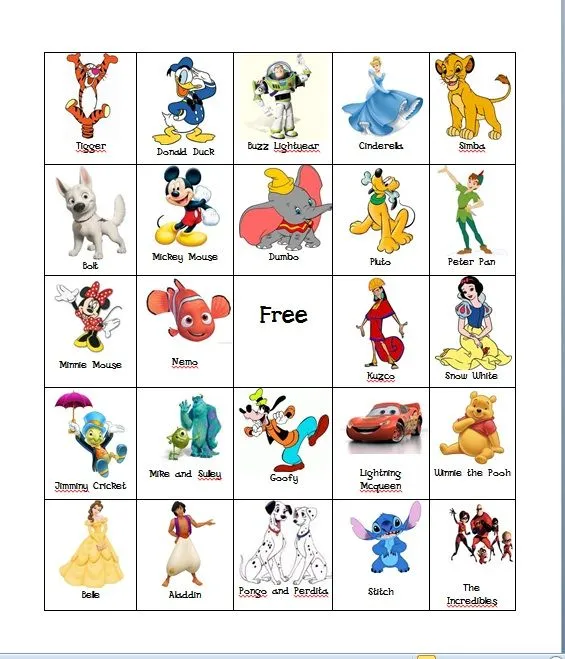 Let's Talk Speech Therapy: Disney Bingo