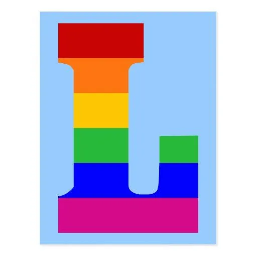 Letra L del arco iris Postales de Zazzle.