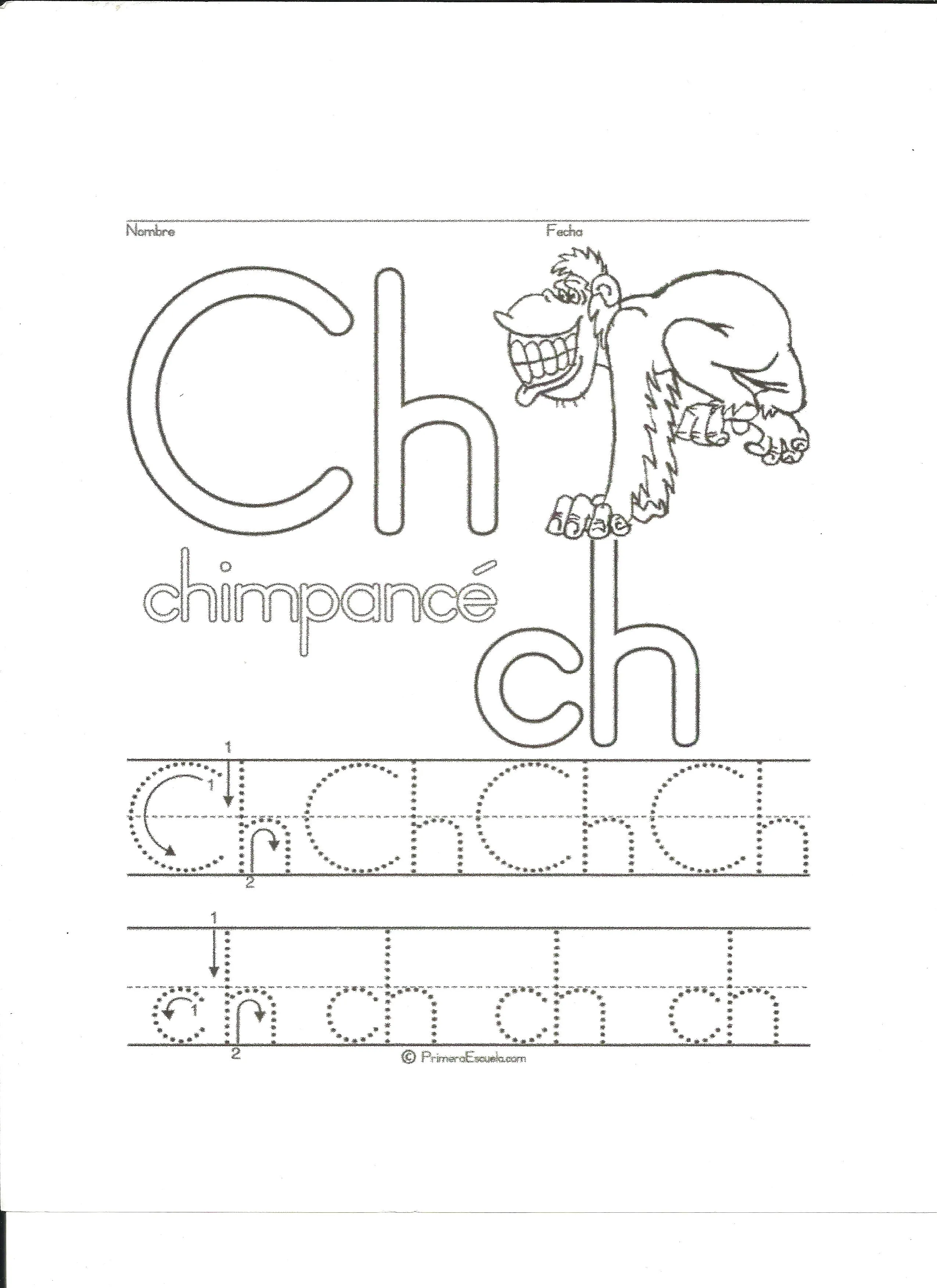 letra ch Colouring Pages