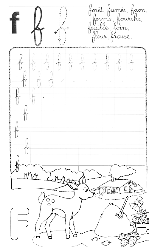 Letra F para colorear con dibujos - Imagui