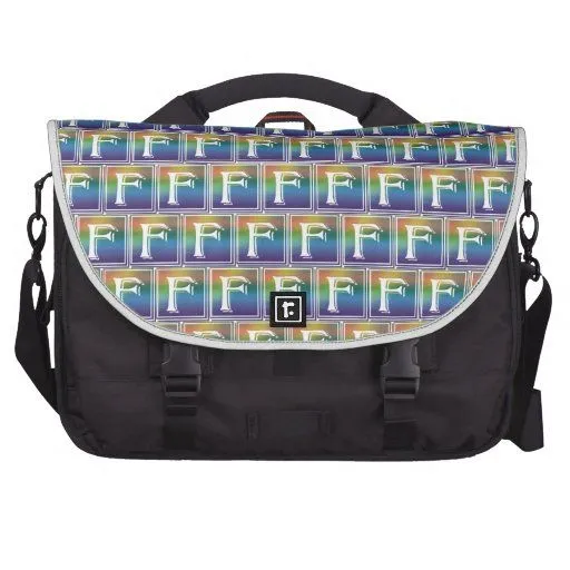 LETRA DE MOLDE DEL ARCO IRIS F BOLSAS PARA ORDENADOR de Zazzle.