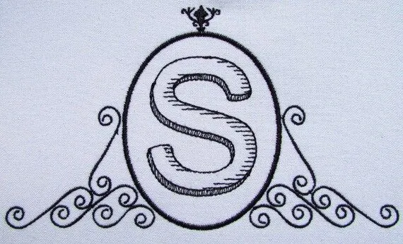 Letra S Monograma Diseño de Bordado por OrangeCatEmbroidery en Etsy