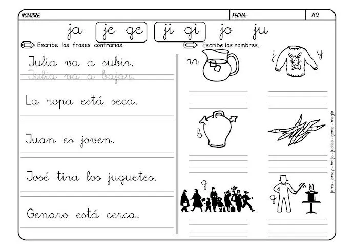 Letra J | Un rincón en casa