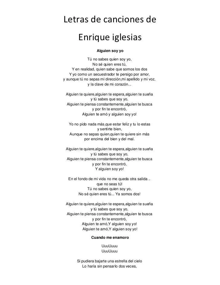 Letras de canciones