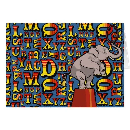 Letras del circo, papeleria de diseño de Zazzle.