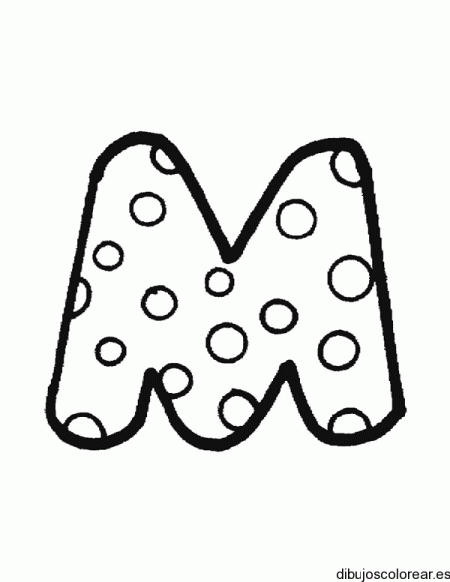 Letras para colorear de amor M - Imagui